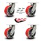 Service Caster 8 Inch Heavy Duty Red Poly on Cast Iron Caster Set with Swivel Locks, 4PK SCC-KP92S830-PUR-RS-BSL-4 - alternate 6